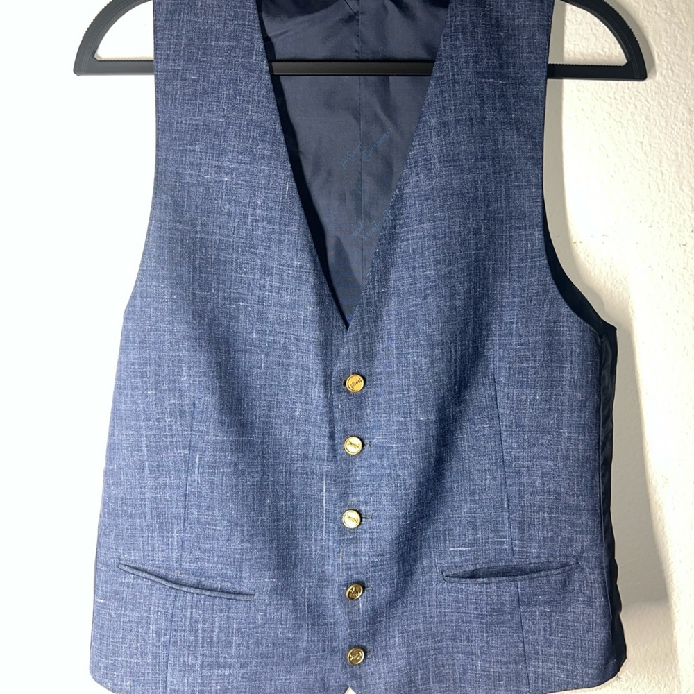 YSL Blue Button-Up Vest